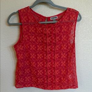 Chelsea28 Scarlet Lace Sleeveless Top